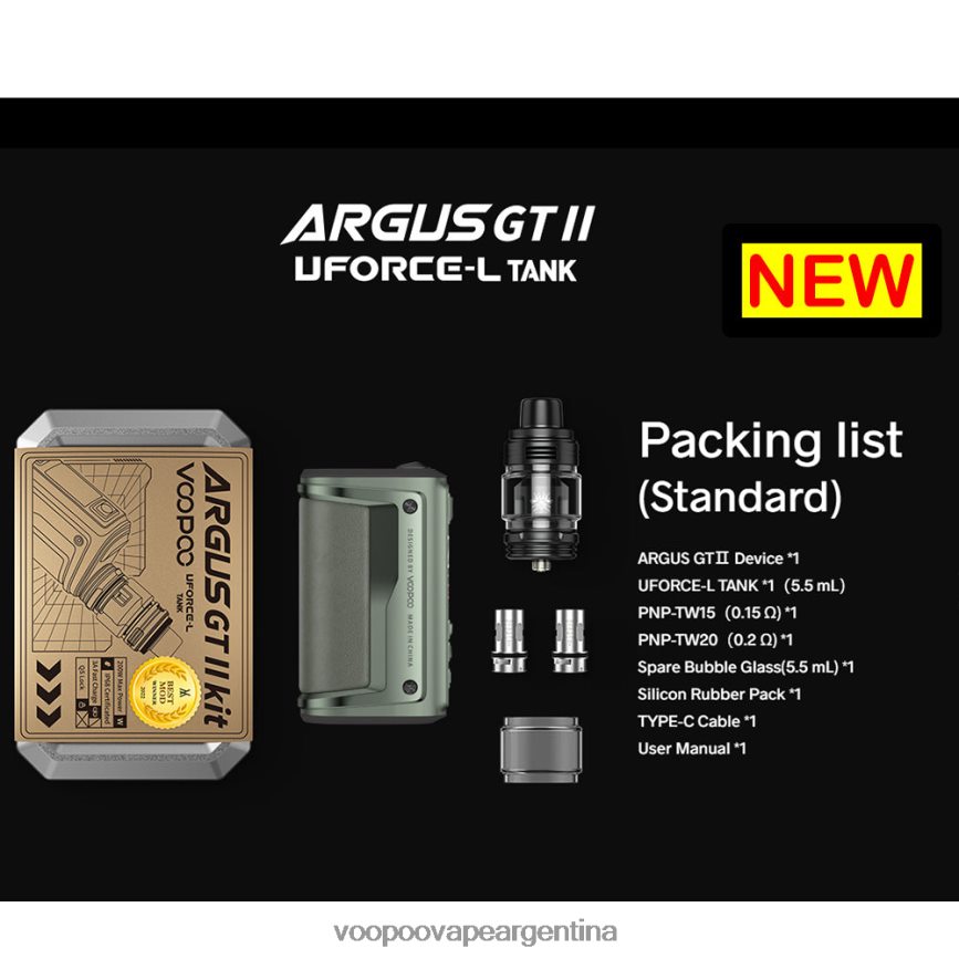 VOOPOO Argentina - VOOPOO ARGUS GT II equipo de tanque grafito 6T4D441
