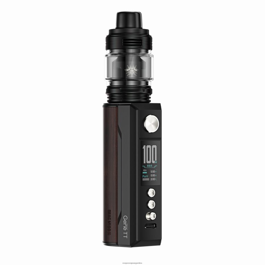 VOOPOO Vape Precio - VOOPOO DRAG M100S dispositivo mod negro y madera oscura 6T4D44274